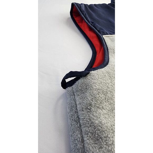 New England Patriots Vest Mens Medium Red Grey NFL Zip Up Reversible Fleece - Picture 11 of 16